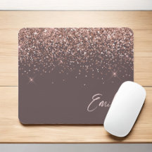 Terracotta Rose Gold - Rosa Glitzer Monogramm