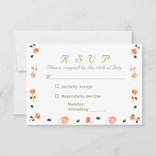 Terracotta Rose Katholische Hochzeitskarte RSVP Karte (Vorderseite)