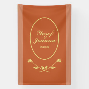Terracotta Rose Wedding Banner