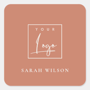 Terracotta-Rost-Logo für kundenspezifische Werbeak Quadratischer Aufkleber