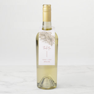 Terracotta Rost Modern Arch Palm Leaf Wedi Invi Flaschenanhänger