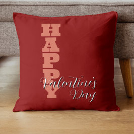 Terracotta Rote Velvet Happy Valentines Day Kissen