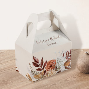 Terracotta Rust Blume Boho Fall Foliage Hochzeit Geschenkschachtel