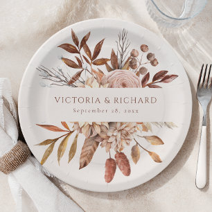 Terracotta Rust Blume Boho Fall Folies Pappteller