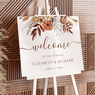 Terracotta Rust Blume Boho Hochzeit im Herbst Will Poster