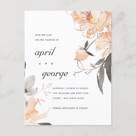 TERRACOTTA RUST BROWN FLORAL SAVE THE DATE CARD ANKÜNDIGUNGSPOSTKARTE