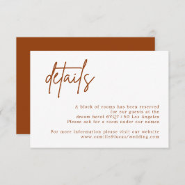 Terracotta Rust Burnt Orange Wedding Details Karte