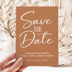 Terracotta Rust Copper Cream Boho Wedding Save The Date