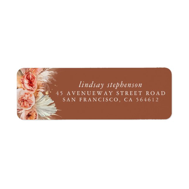 Terracotta Rust Floral Pampas Grass Fall Party (Vorne)