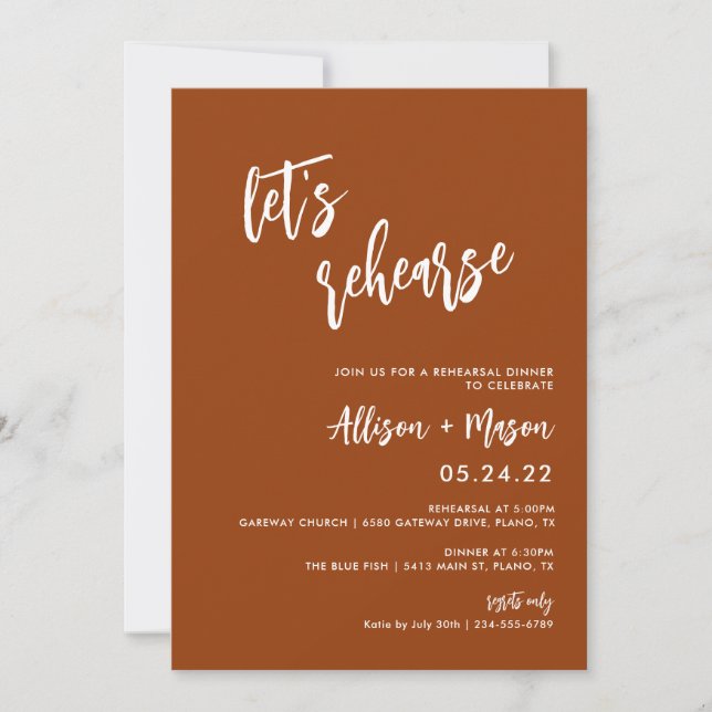 Terracotta Rust Lasst uns Einladung erneuern (Vorderseite)