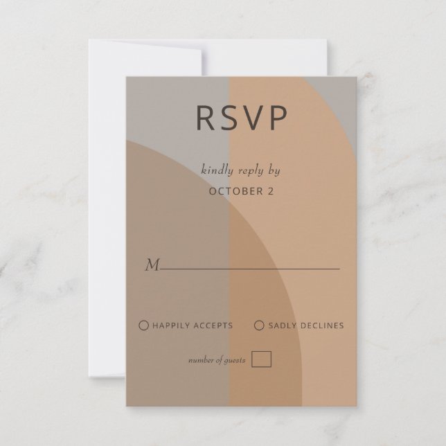 Terracotta Rustic Boho Arch Moderne Hochzeit RSVP Karte (Vorderseite)