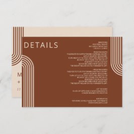 Terracotta Rustic Boho Moderne Hochzeit Begleitkarte