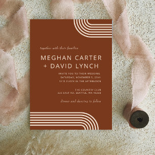 Terracotta Rustic Boho Moderne Hochzeit Einladung