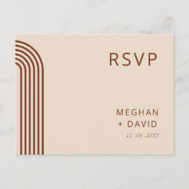 Terracotta Rustic Boho Moderne Hochzeit Einladungspostkarte