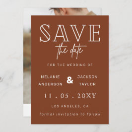 Terracotta Rustic Burnt Orange Boho Foto Save The Date