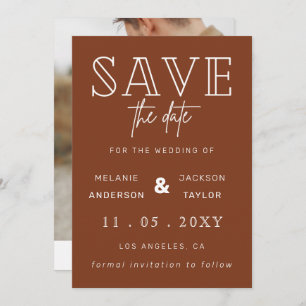 Terracotta Rustic Burnt Orange Boho Foto Save The Date