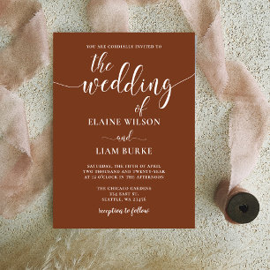 Terracotta Rustic Burnt Orange Moderne Hochzeit Einladung