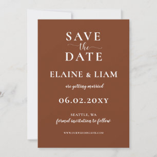 Terracotta Rustic Burnt Orange Moderne Hochzeit Save The Date