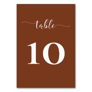 Terracotta Rustic Burnt Orange Moderne Hochzeit Tischnummer