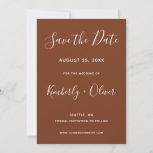 Terracotta Rustic Burnt Orange Save the Date