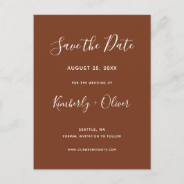 Terracotta Rustic Burnt Orange Save the Date Ankündigungspostkarte