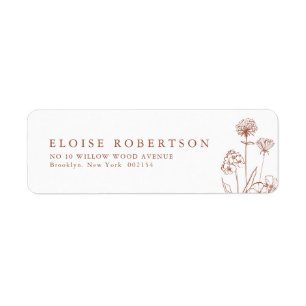 Terracotta Rustic Floral Fall Wildblume Adresse