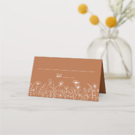 Terracotta Rustic Wildblume Boho Platzkarte