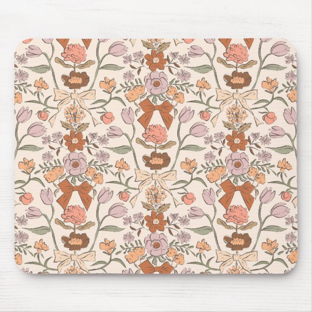 Terracotta Rustikale Bogen und Blüten Mousepad (Vorne)