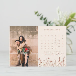Terracotta Rustikale Wildblume Foto Save The Date