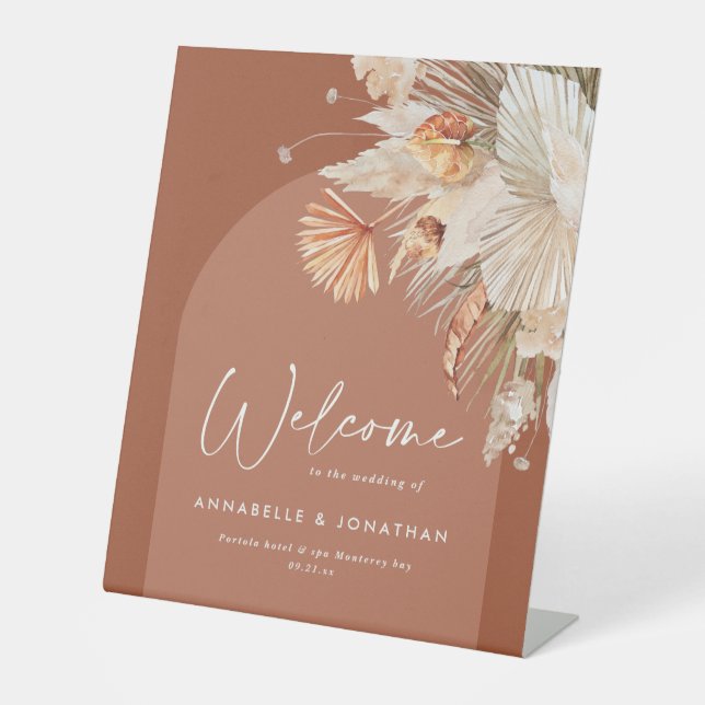 Terracotta rustikales Blattwerk willkommen bei der Sockelschild (Vorderseite)