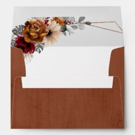 Terracotta Sage Burgund Bloral Geometric Wedding