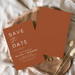 Terracotta Save the Date Minimalistisch<br><div class="desc">Wedding Boho Terracotta Save the Date Cards Die Save the Date Cards enthalten eine moderne handgeschriebene Schrift-Typografie,  die elegant,  einfach und modern zu verwenden sind,  nachdem Sie minimalistische einfache Hochzeitstag-Feier.</div>