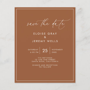 Terracotta Save the Date Postkarte