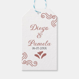 Terracotta schwarz rustikale spanisch Hochzeitspaa Geschenkanhänger