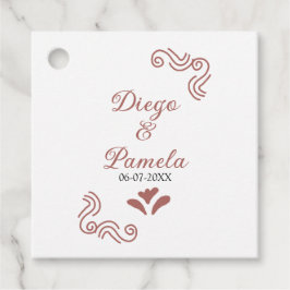 Terracotta schwarz rustikale spanisch Hochzeitspaa Geschenkanhänger