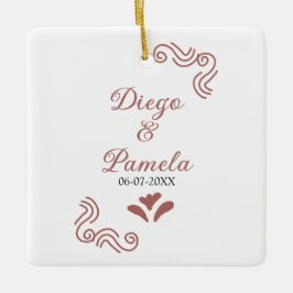 Terracotta schwarz rustikale spanisch Hochzeitspaa Keramikornament