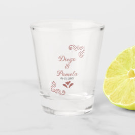 Terracotta schwarz rustikale spanisch Hochzeitspaa Schnapsglas