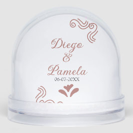 Terracotta schwarz rustikale spanisch Hochzeitspaa Schneekugeln