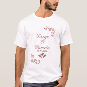 Terracotta schwarz rustikale spanisch Hochzeitspaa T-Shirt