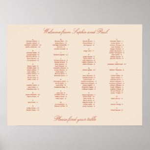 Terracotta Script Alphabetisches Plakat