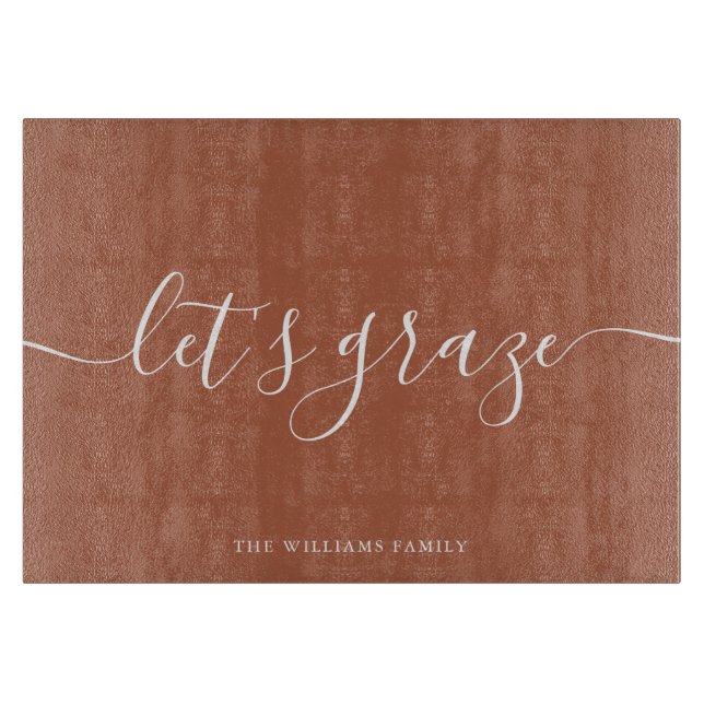 Terracotta Script Charcuterie Familienweideboard Schneidebrett (Vorderseite)