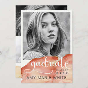 Terracotta Script Foto Abschluss Einladung