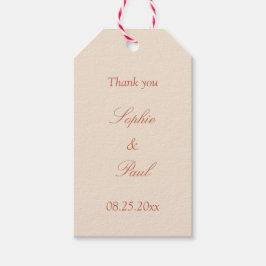 Terracotta Script-Gastgeschenk Hochzeit Geschenkanhänger