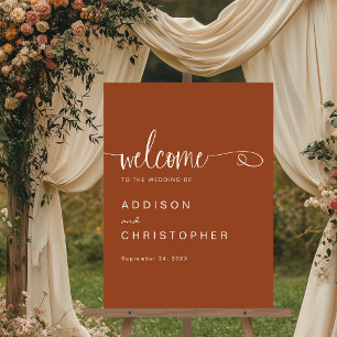 Terracotta Script Moderne Minimale Hochzeit Willko Acrylschild