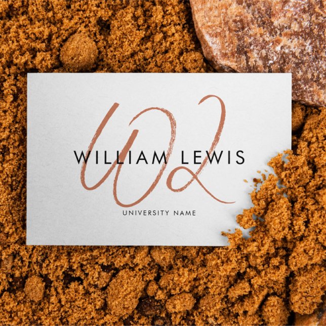 Terracotta Script QR Code des Absolventen Visitenkarte (Graduate Student Terracotta Script QR Code Business Card)