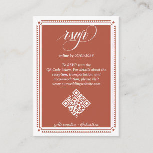 Terracotta Script UAWG Online QR Code Wedding Begleitkarte