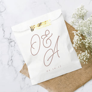 Terracotta   Script Watermark Monogram Wedding Geschenktütchen