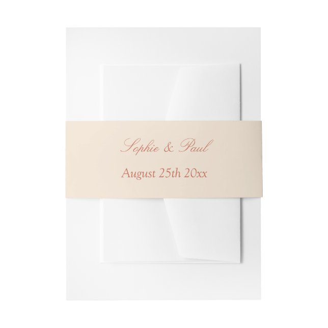 Terracotta Script Wedding Invitation Bly Band (Vorderseite Beispiel)