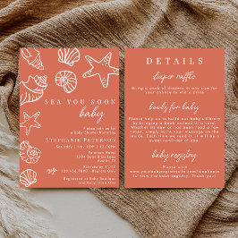 Terracotta Sea You Soon All In One Baby Shower Einladung