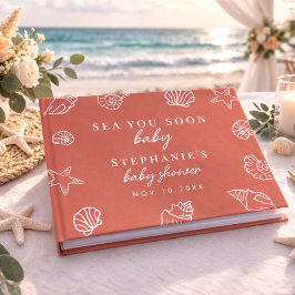 Terracotta Sea You Soon Beach Baby Shower Gästebuch